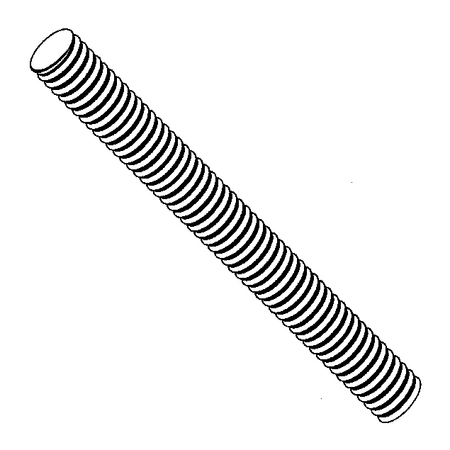 MIDWEST FASTENER Fully Threaded Rod, 1/4"-20, 4 PK 932562